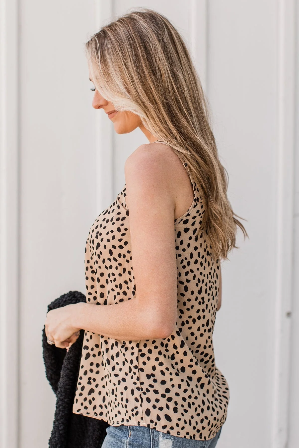 Linked To You Printed Tank Top- Tan - Image 11