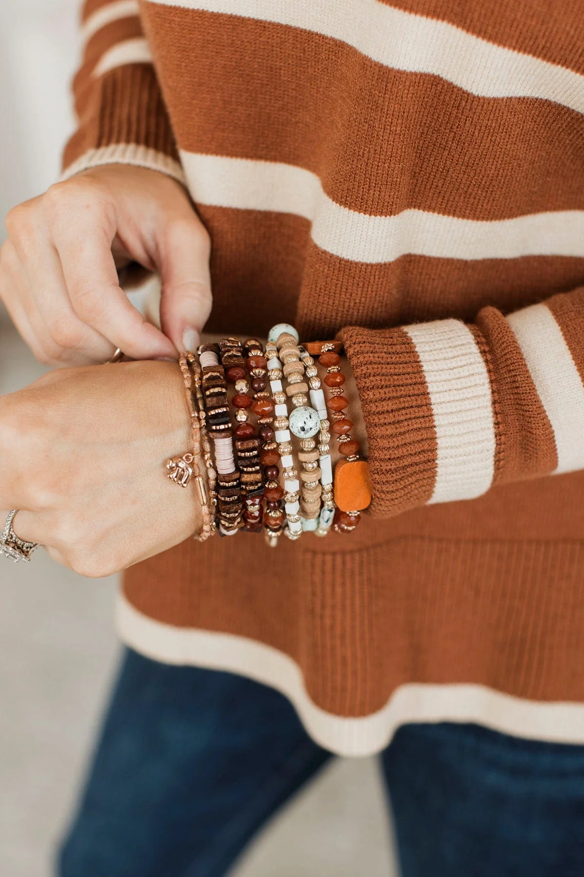 Little Blessings Stackable Bracelet Set- Brown Multi - Image 2