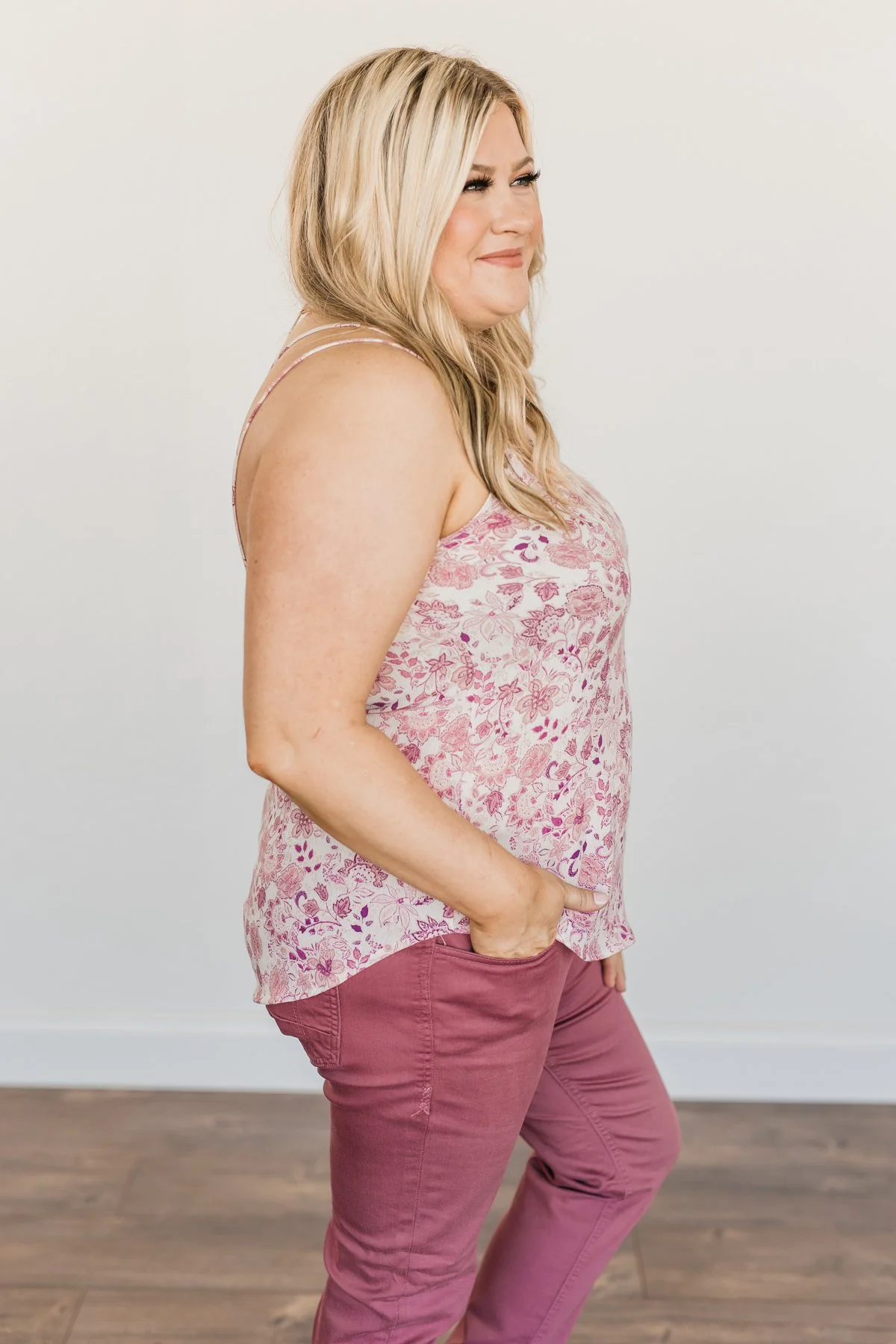 Little Things In Life Floral Tank Top- Shades Of Pink - Image 11
