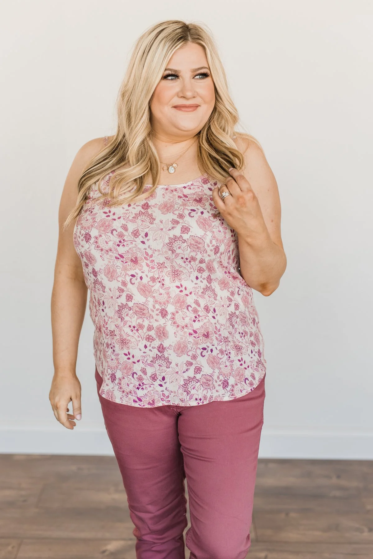 Little Things In Life Floral Tank Top- Shades Of Pink - Image 9