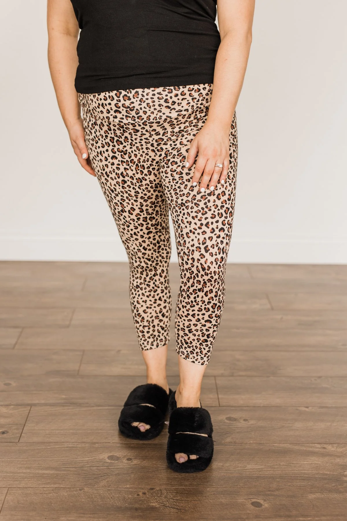 Live For The Day Cropped Leggings- Leopard - Image 4