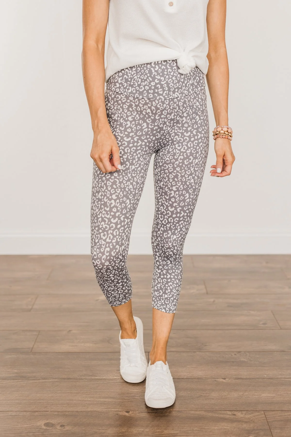 Live For The Day Cropped Leopard Leggings- Charcoal - Image 5