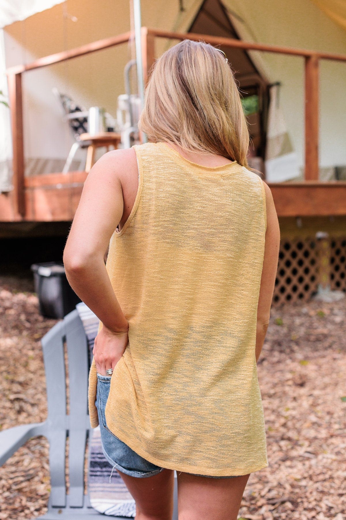 Live For The Sunshine Knit Tank Top- Yellow - Image 9