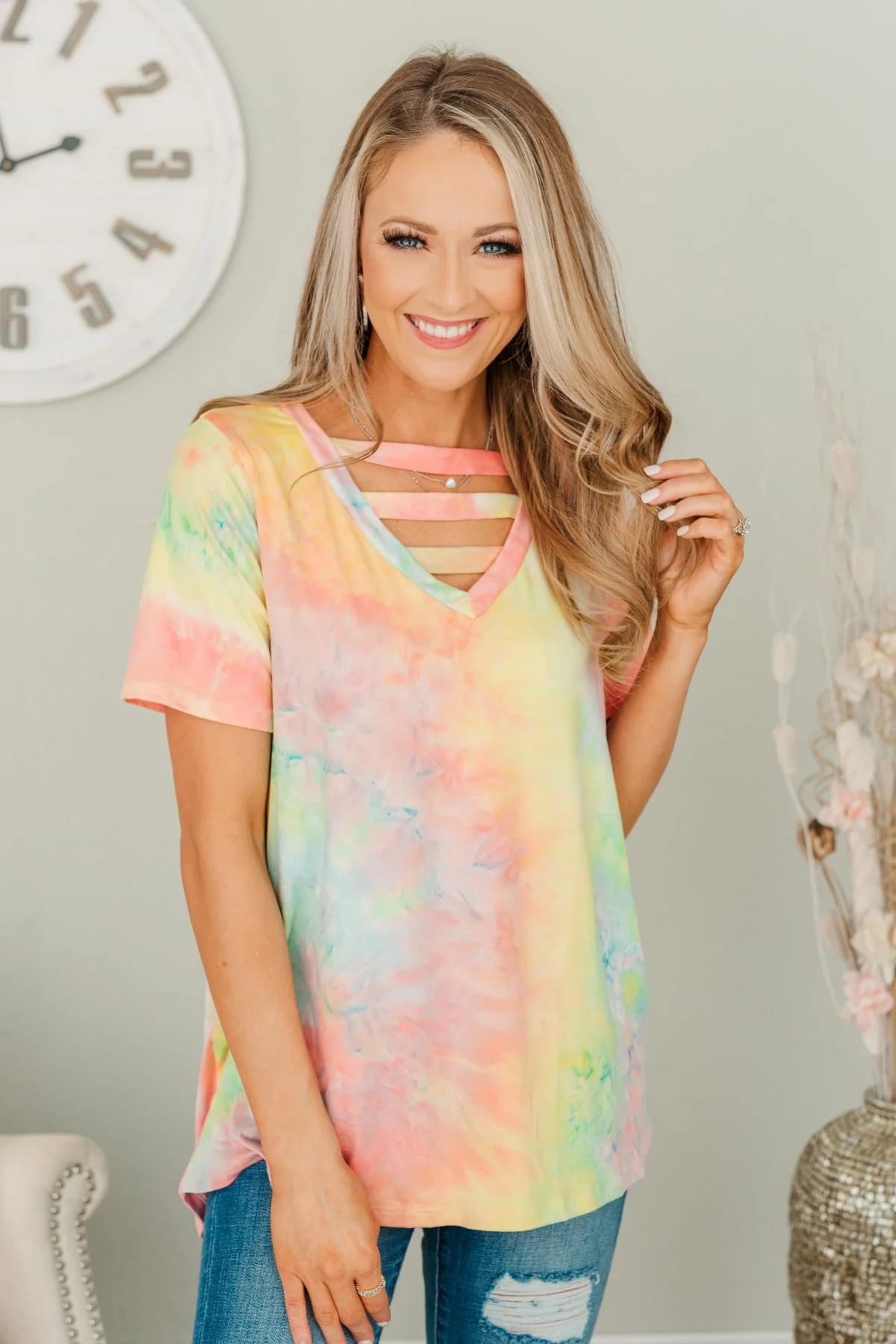 Live In The Moment Tie Dye Top- Multi-Color