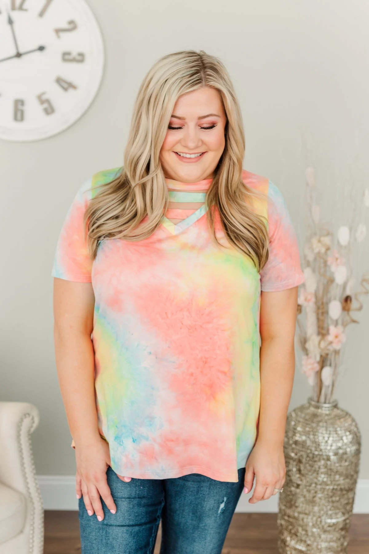 Live In The Moment Tie Dye Top- Multi-Color - Image 5