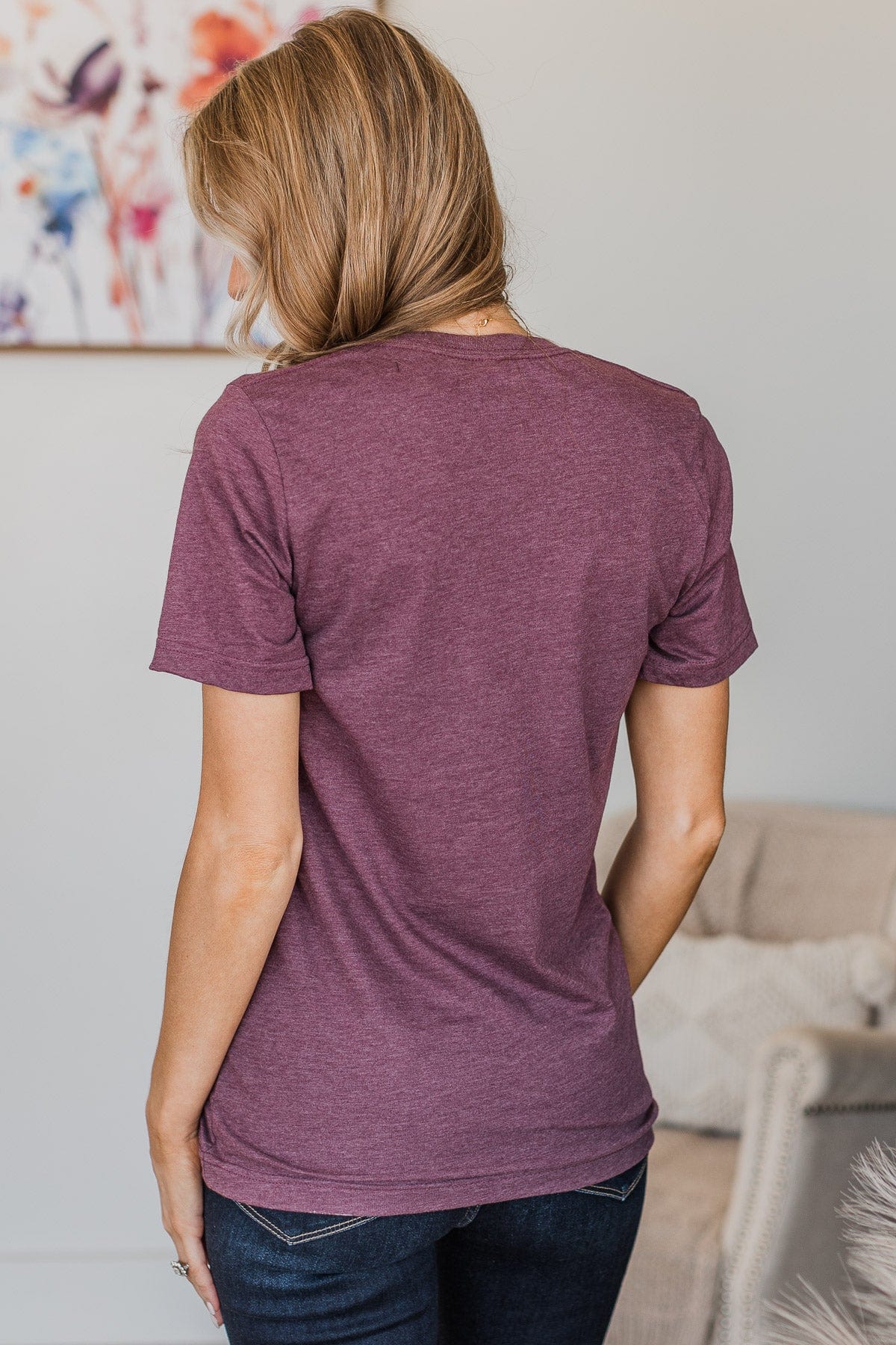 "Live Life In Full Bloom" Graphic Tee- Plum - Image 7