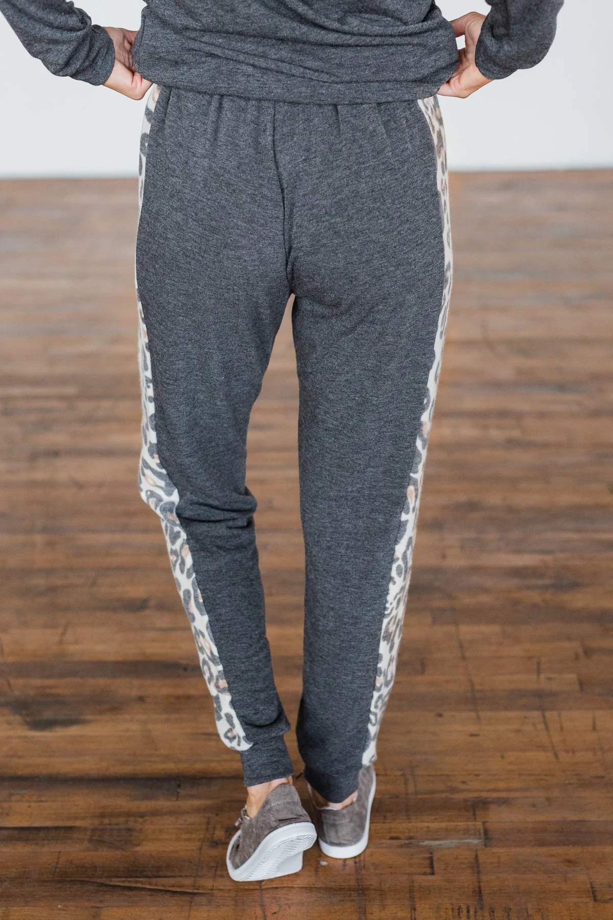 Live Wild Leopard Joggers- Charcoal - Image 7