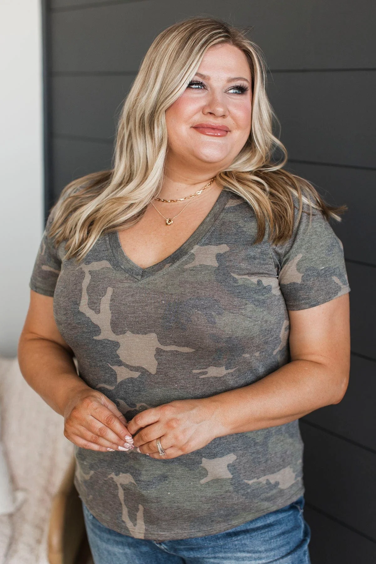 Living for Fun Short Sleeve Top- Camo - Image 3