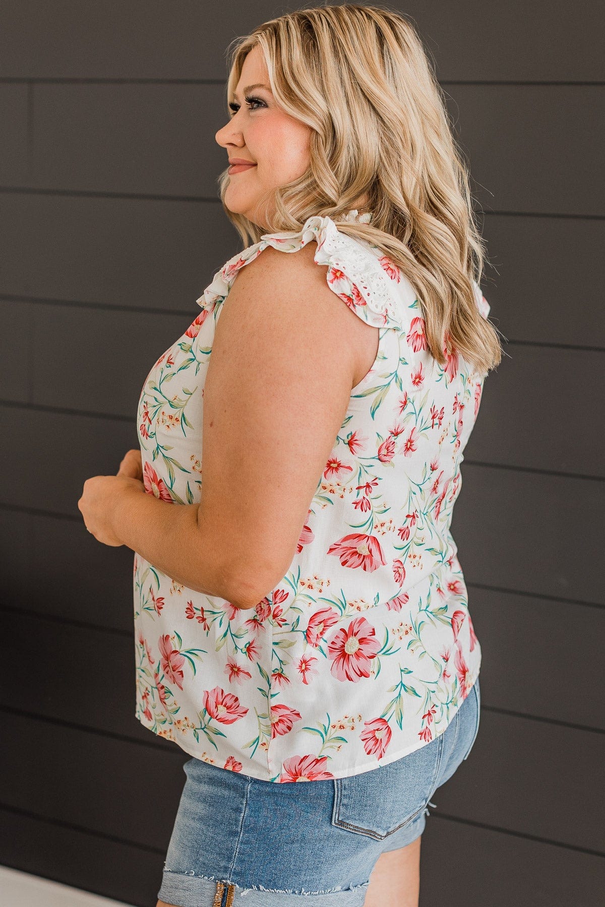 Living For This Floral Blouse- Ivory - Image 6