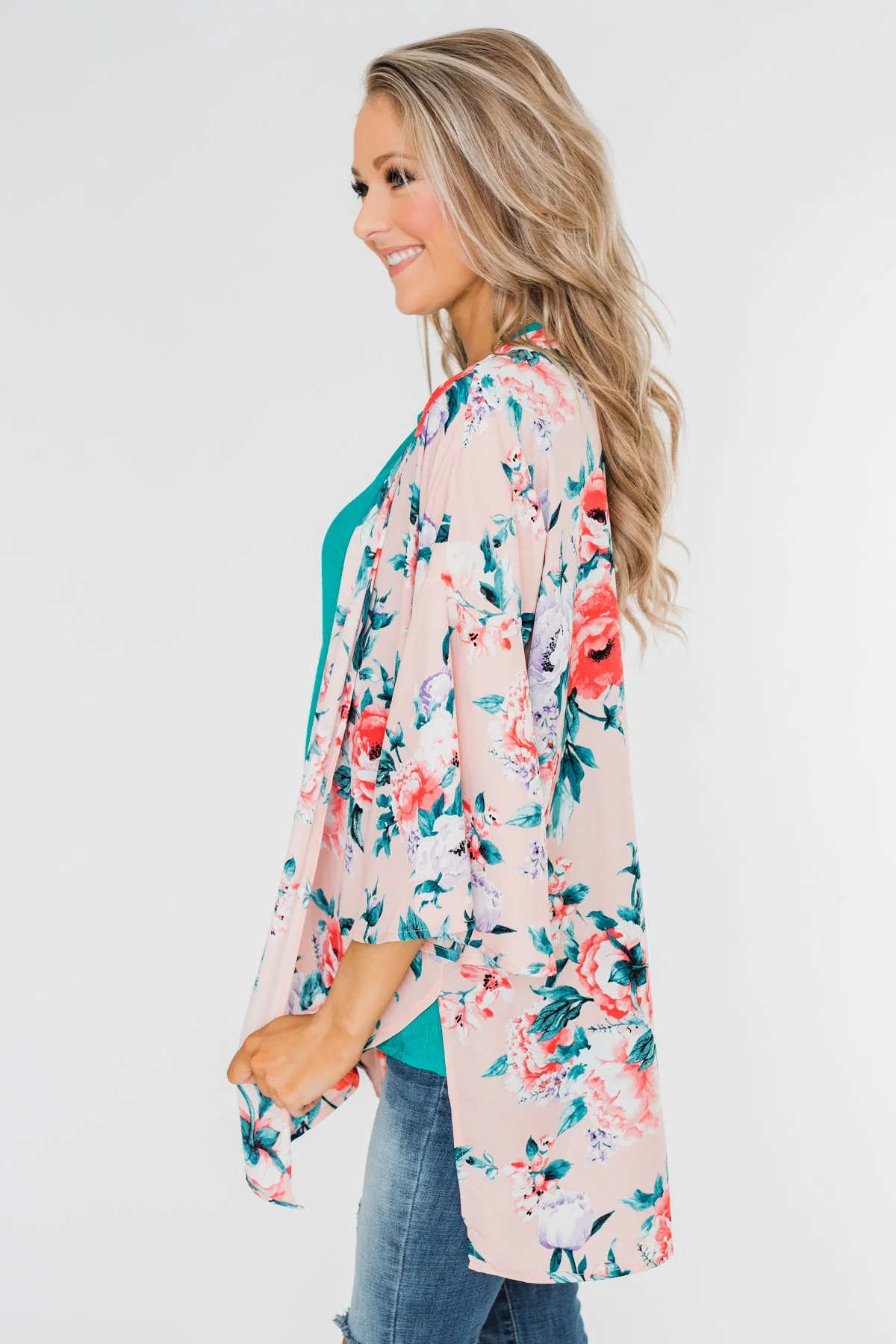 Living in Love Floral Kimono- Pink - Image 14