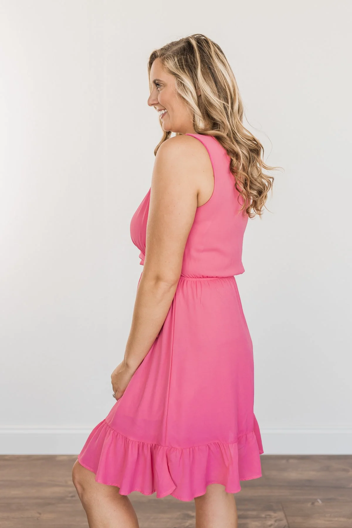 Living My Best Life Wrap Sleeveless Dress- Berry - Image 10
