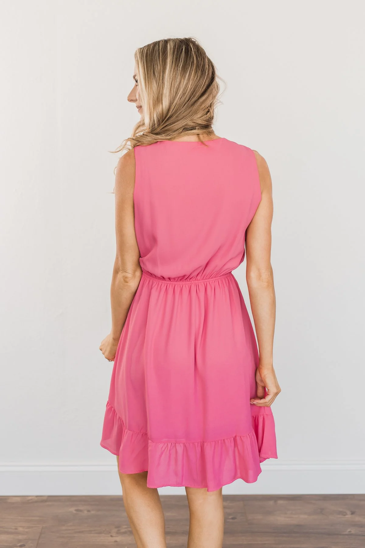 Living My Best Life Wrap Sleeveless Dress- Berry - Image 12