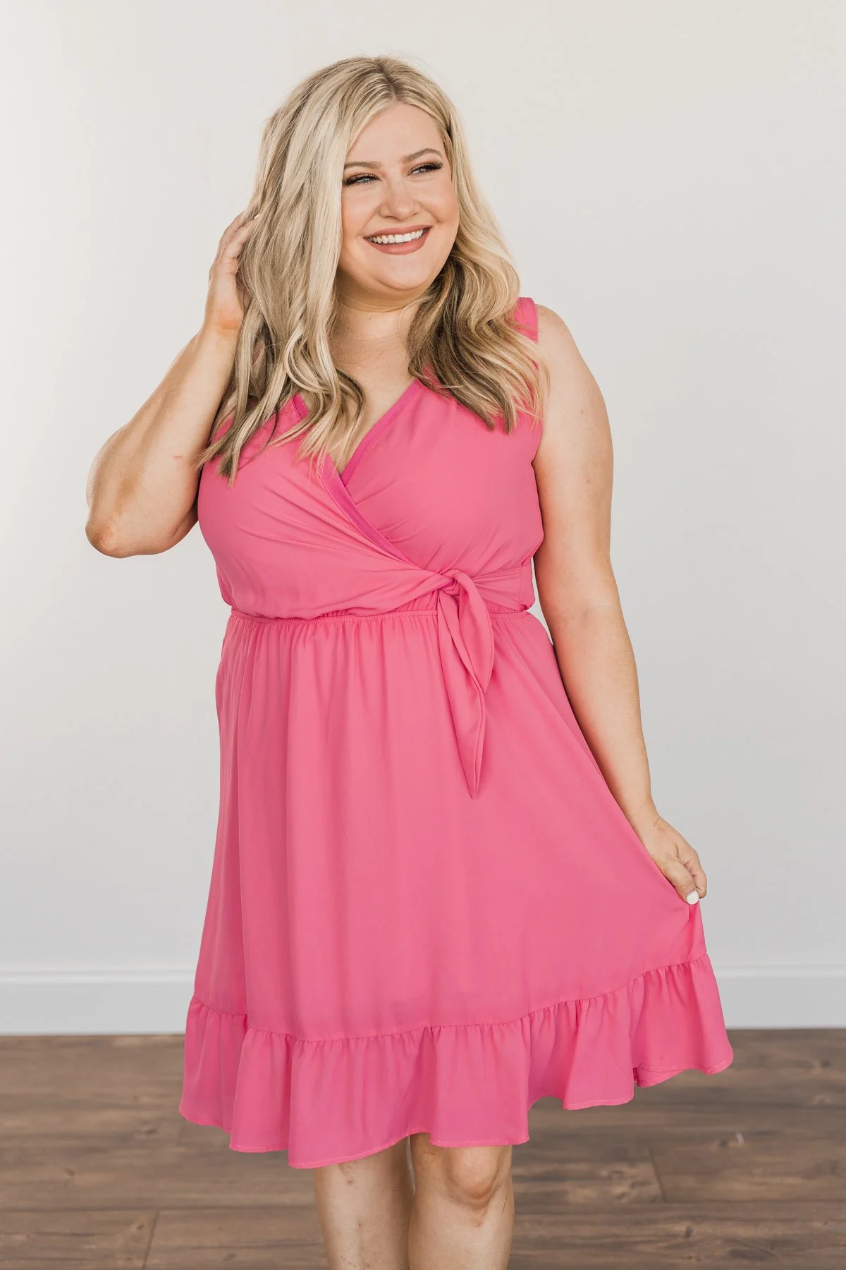 Living My Best Life Wrap Sleeveless Dress- Berry - Image 5