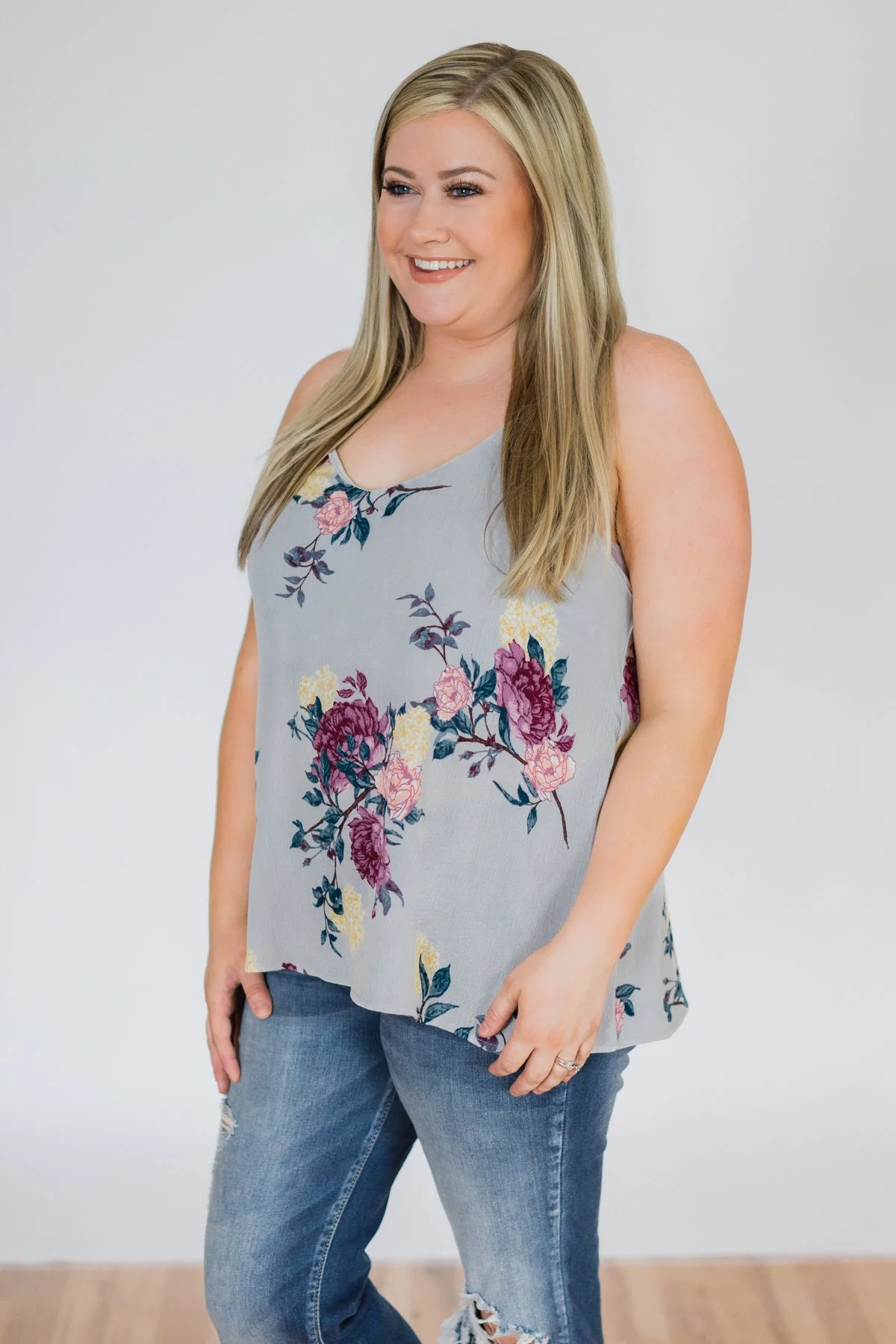 Living My Dream Floral Tank Top - Image 9