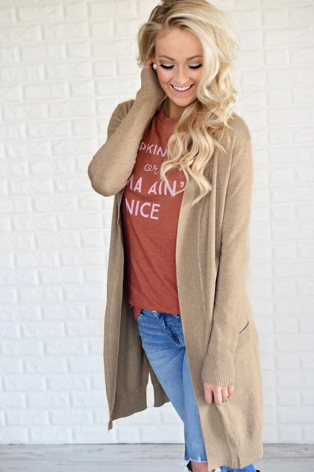 Long Mocha Cardigan - Image 2