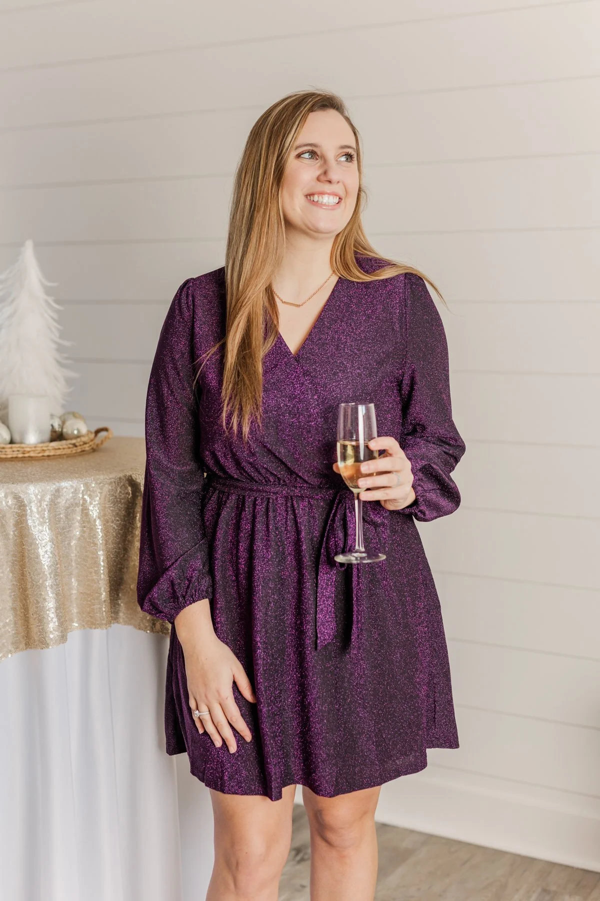 One Last Dance Long Sleeve Dress- Magenta - Image 10