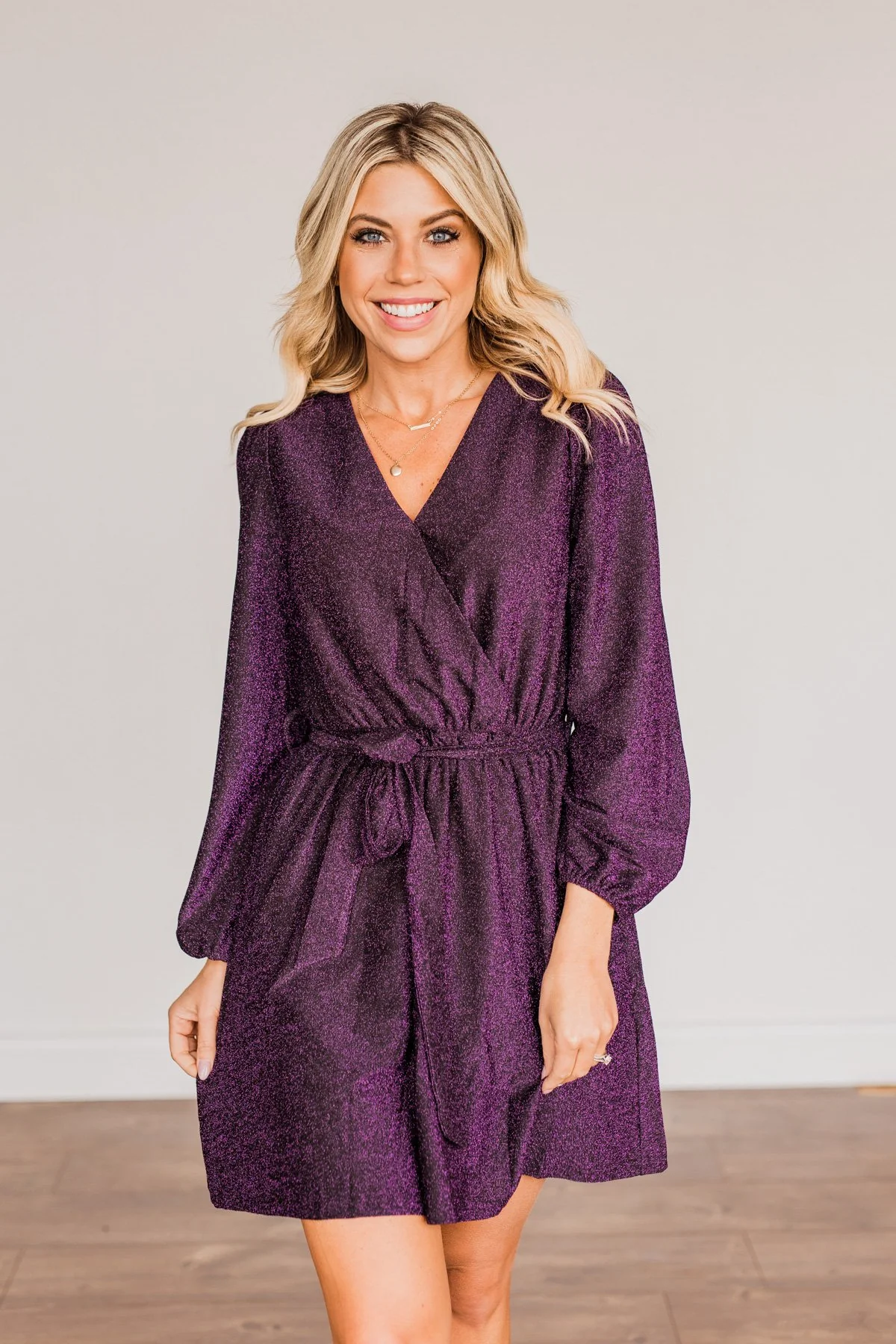 One Last Dance Long Sleeve Dress- Magenta - Image 3