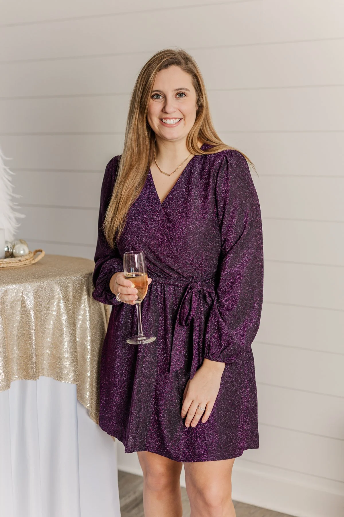 One Last Dance Long Sleeve Dress- Magenta - Image 7