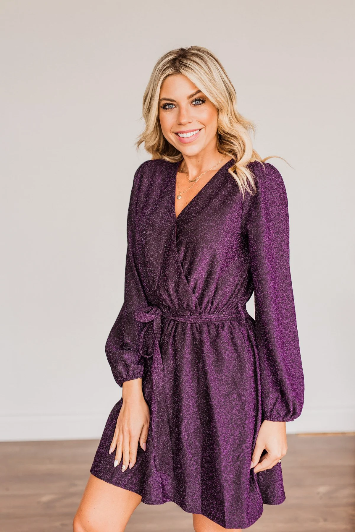One Last Dance Long Sleeve Dress- Magenta - Image 9