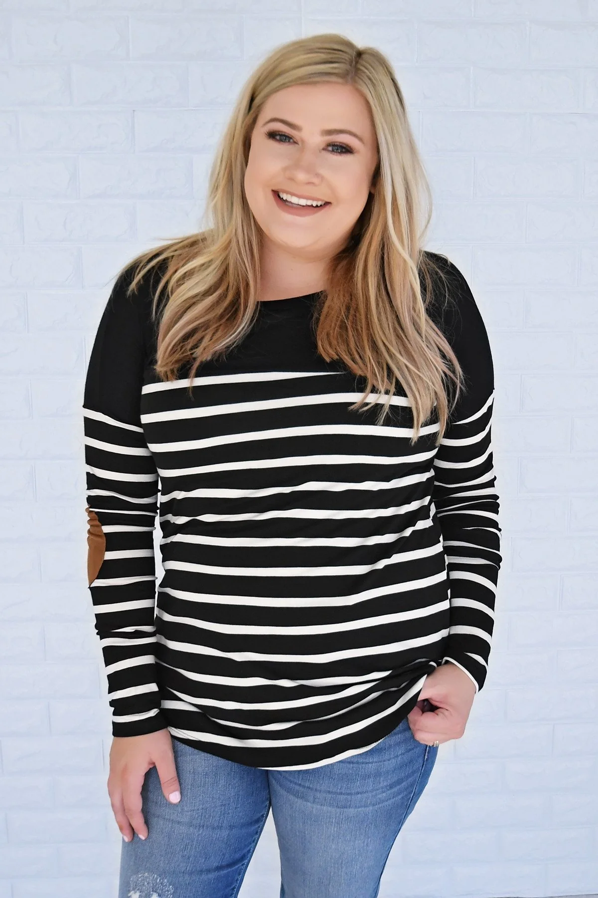 Long Sleeve Striped Black Top *2nds* - Image 2