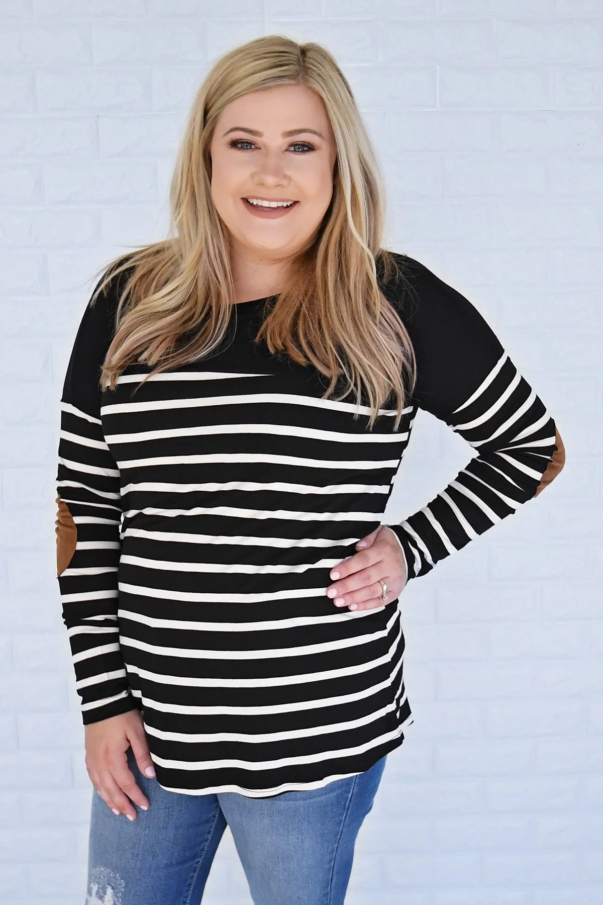 Long Sleeve Striped Black Top *2nds* - Image 4