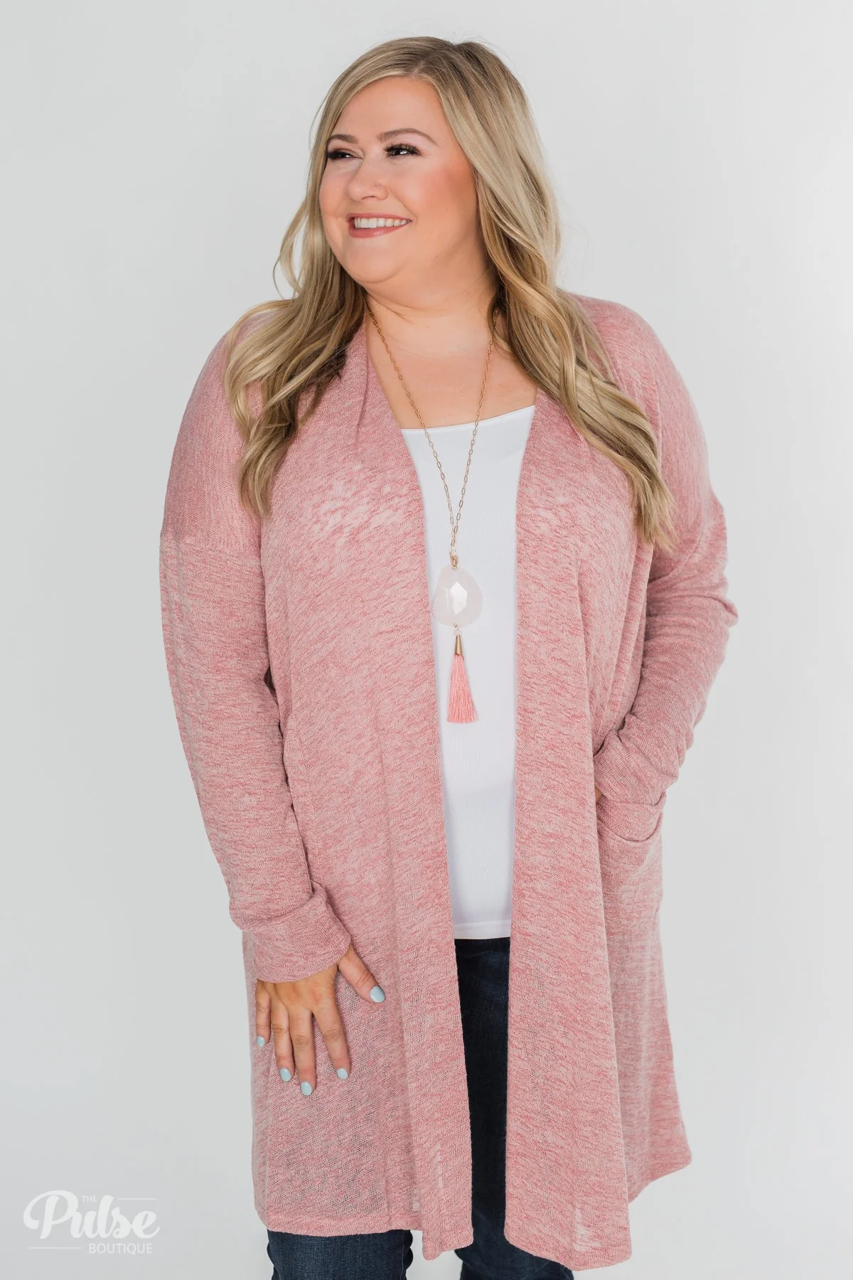 Long Way To Go Cardigan- Dusty Rose