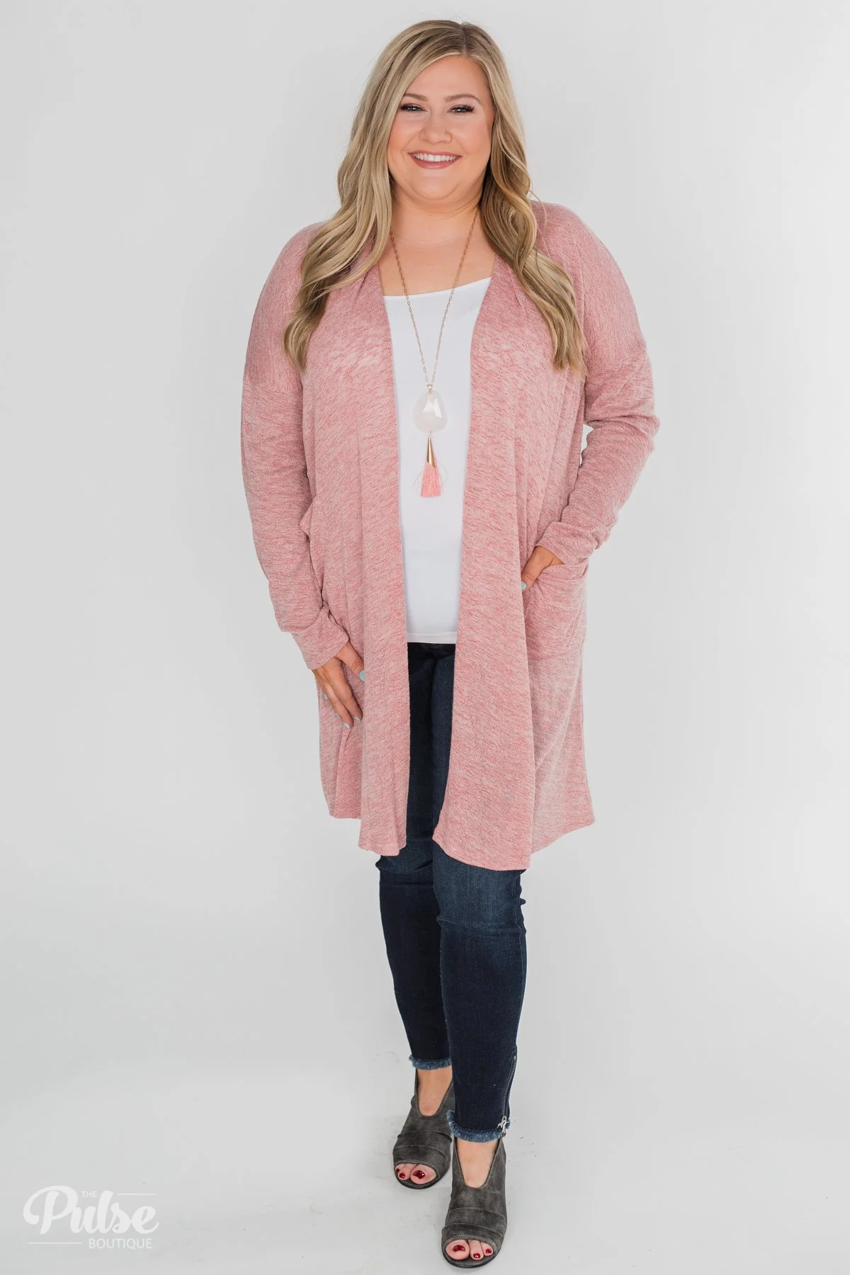 Long Way To Go Cardigan- Dusty Rose - Image 3