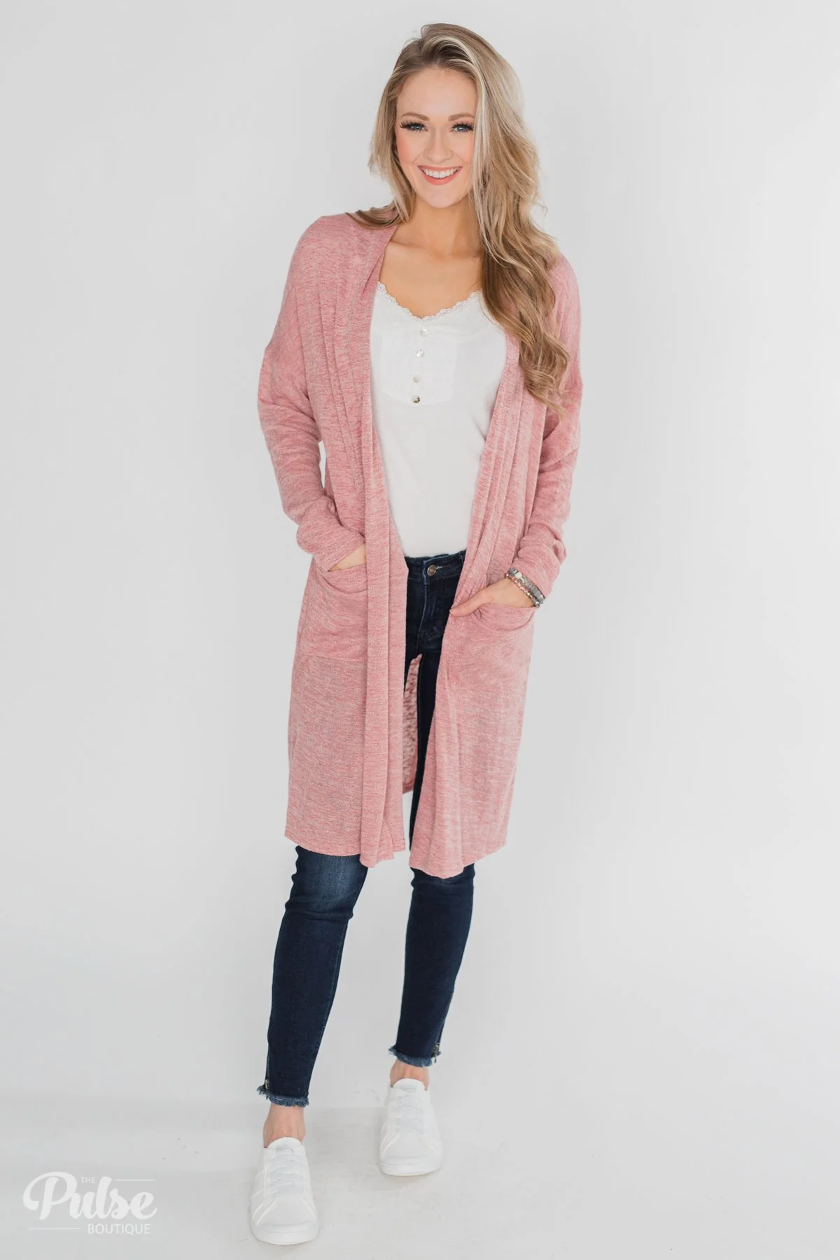 Long Way To Go Cardigan- Dusty Rose - Image 4