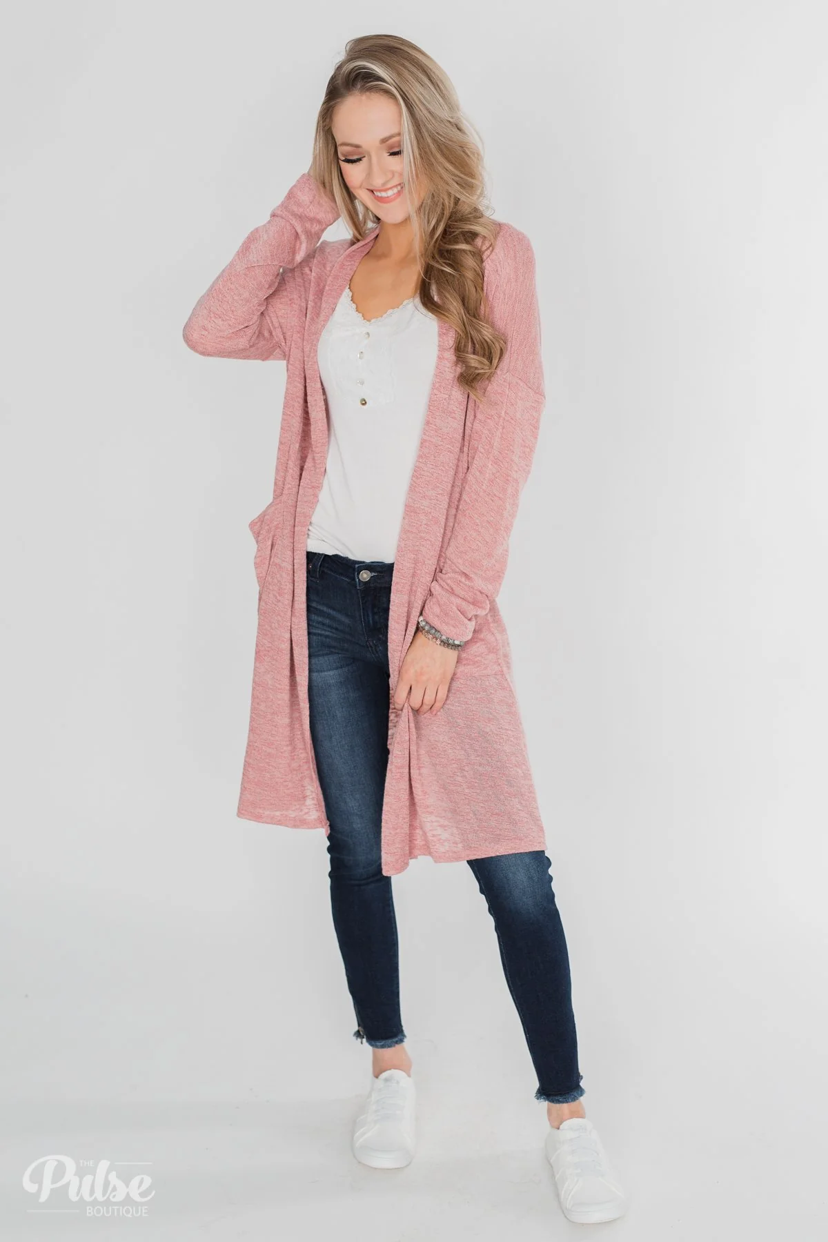 Long Way To Go Cardigan- Dusty Rose - Image 5