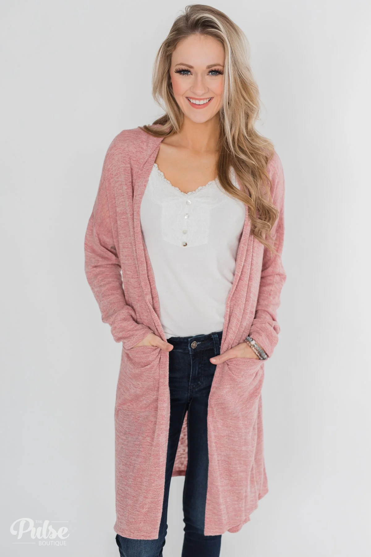 Long Way To Go Cardigan- Dusty Rose - Image 6