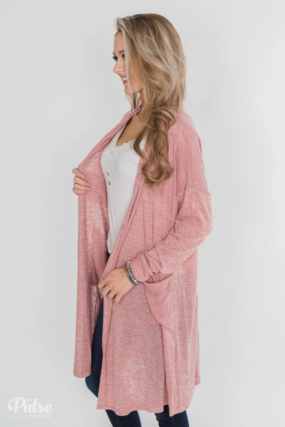 Long Way To Go Cardigan- Dusty Rose - Image 8