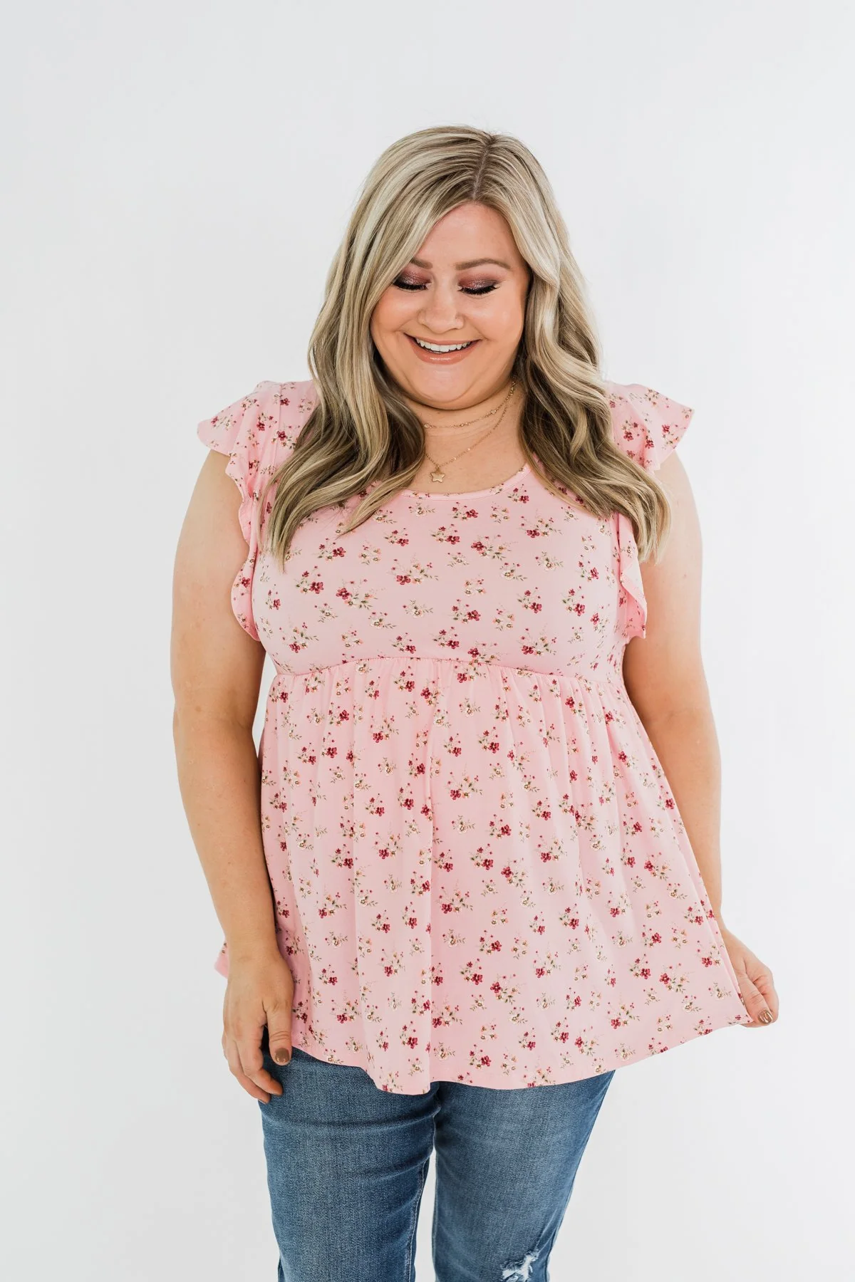 Longer Days Floral Babydoll Top- Pink - Image 5