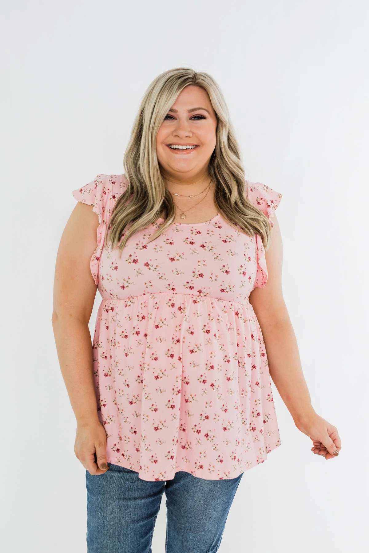 Longer Days Floral Babydoll Top- Pink - Image 6
