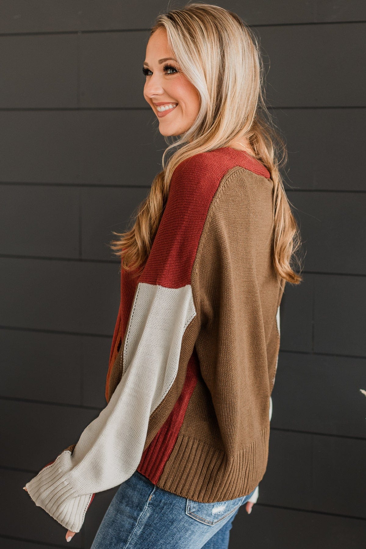 Longing For Fall Knit Cardigan- Rust & Olive - Image 5