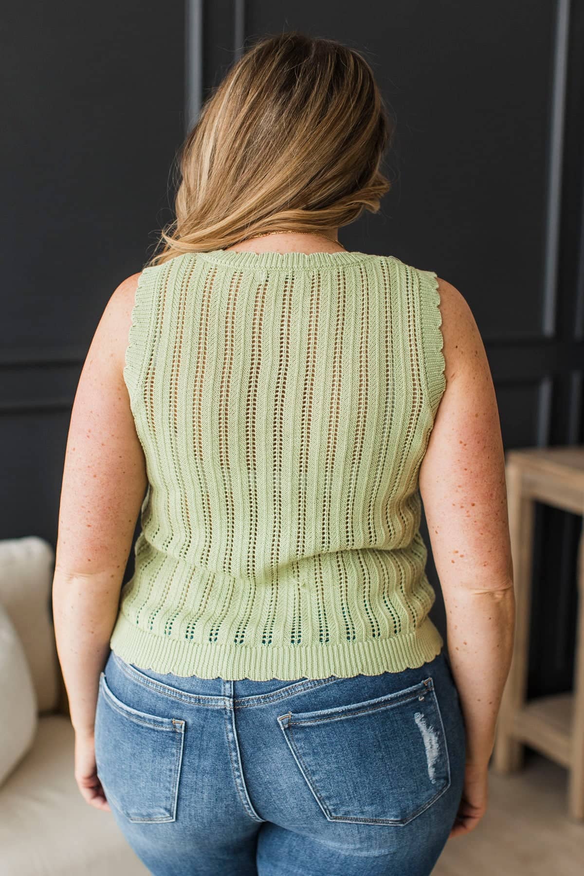 Look Sharp Button Up Knit Sweater Vest- Sage - Image 7