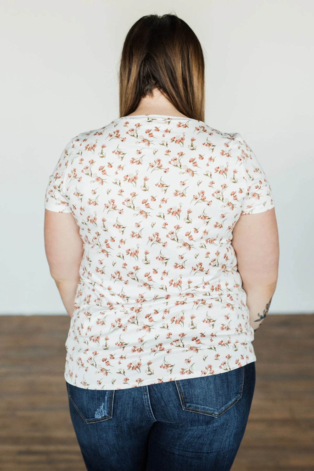 Look To The Sky Floral V-Neck Top- Ivory - Image 12