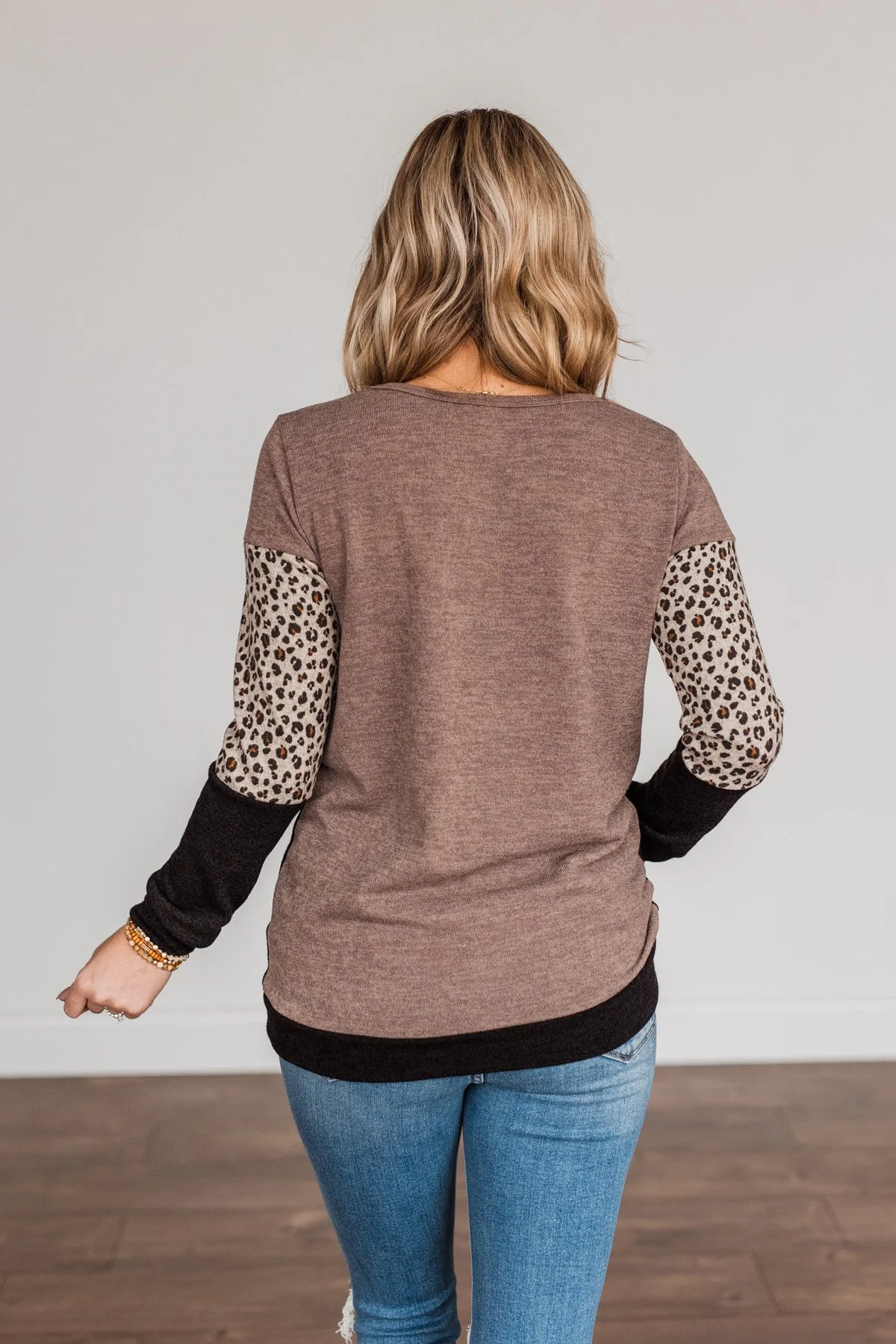 Looking Alive Long Sleeve Top- Mocha & Black - Image 12