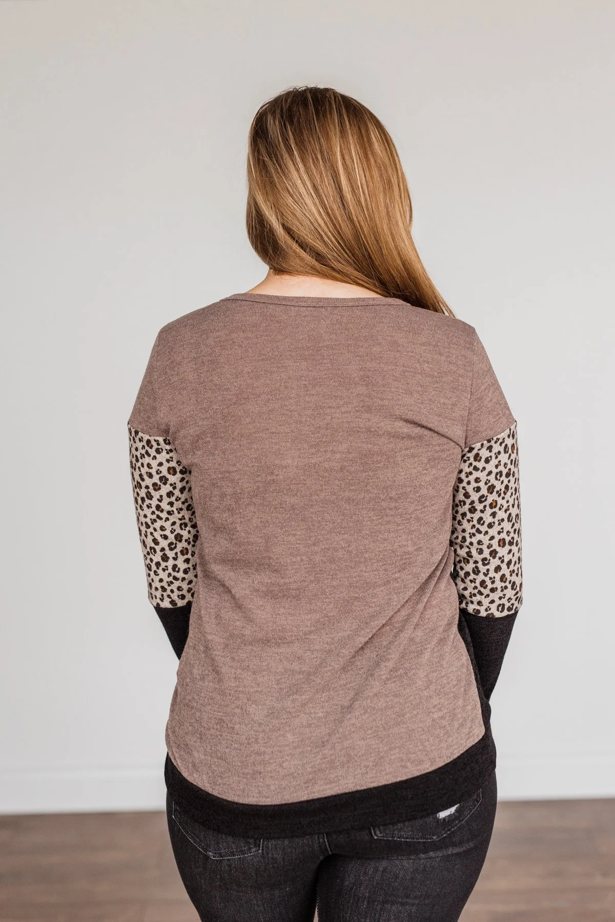Looking Alive Long Sleeve Top- Mocha & Black - Image 13