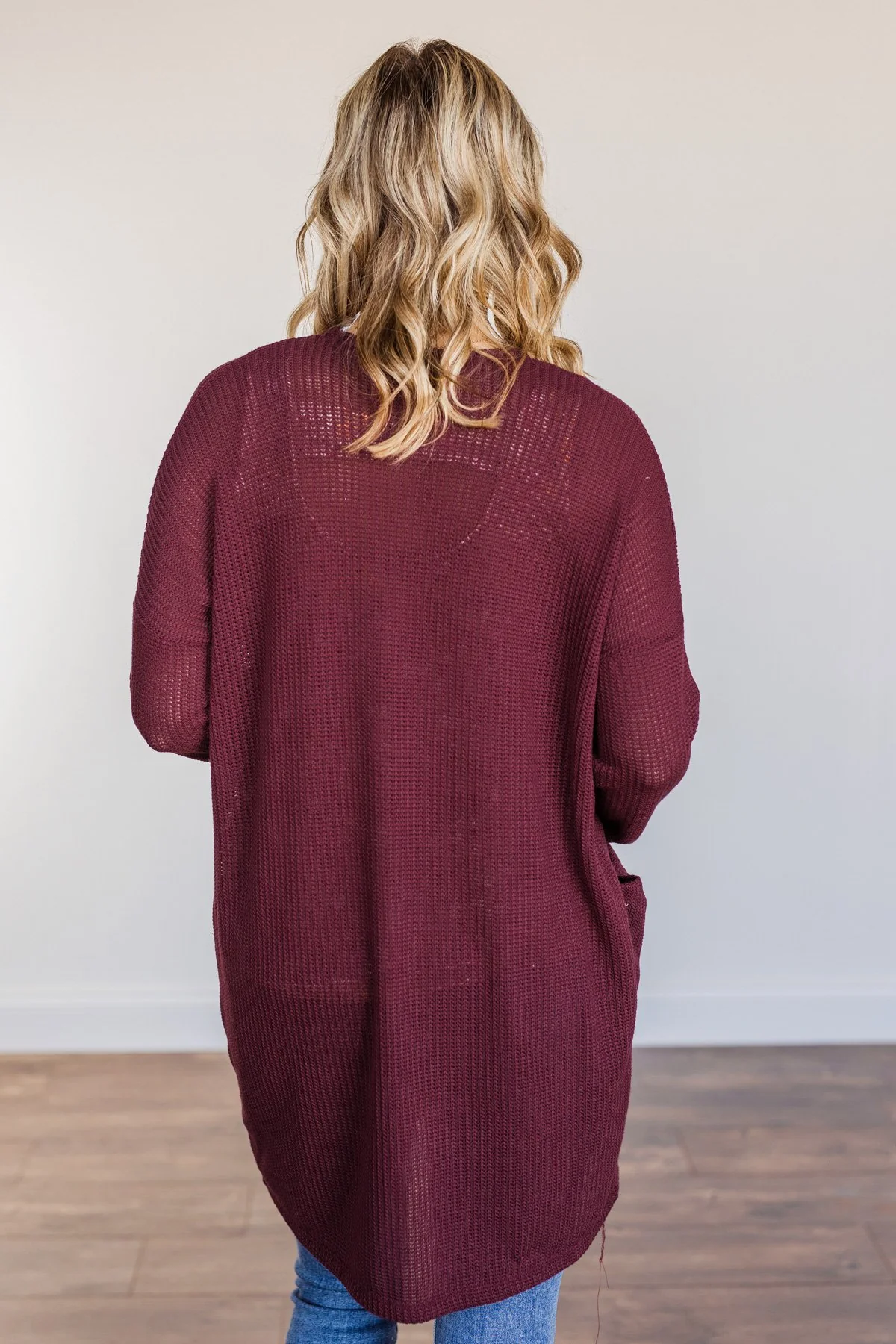 Looking Fearless Knit Cardigan- Burgundy - Image 9