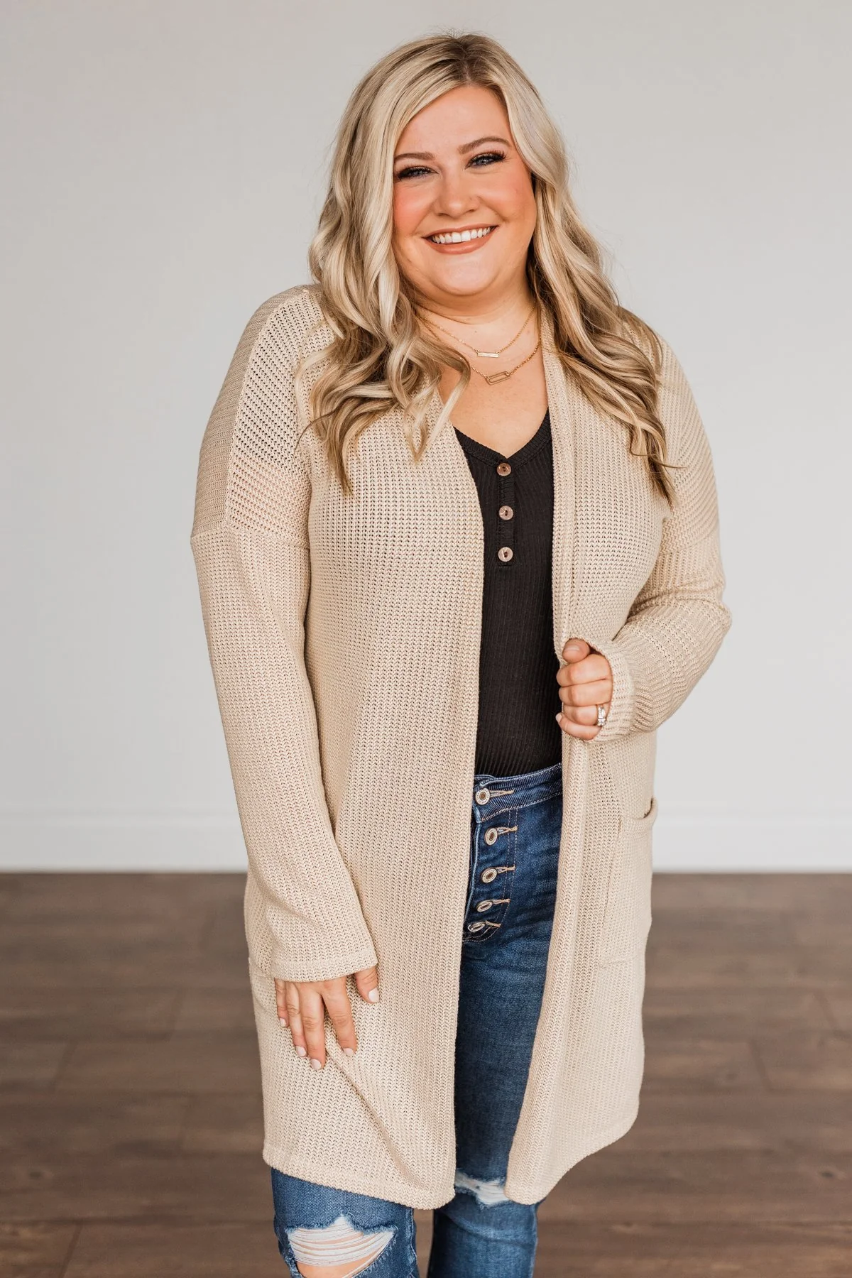 Looking Fearless Knit Cardigan- Cream - Image 4