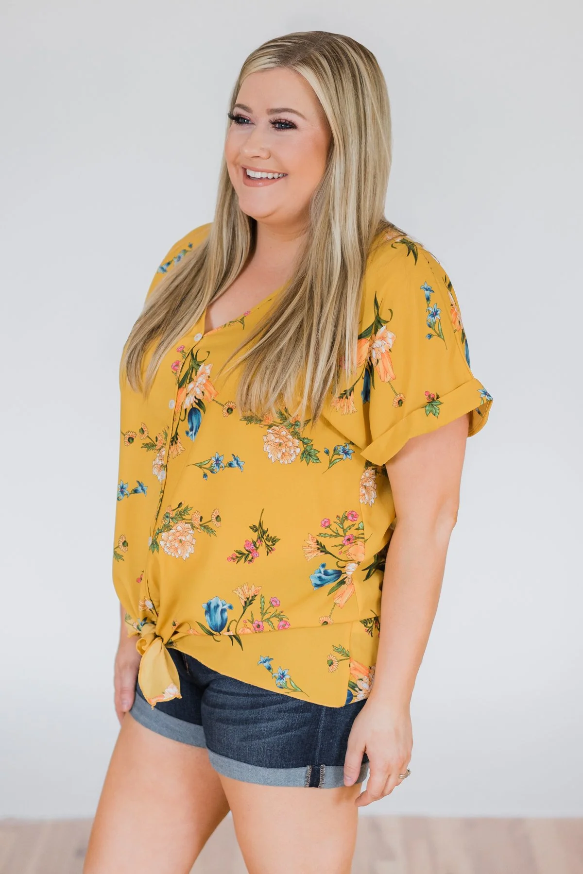 Looking Fine in Floral Tie Top- Mustard - Image 7