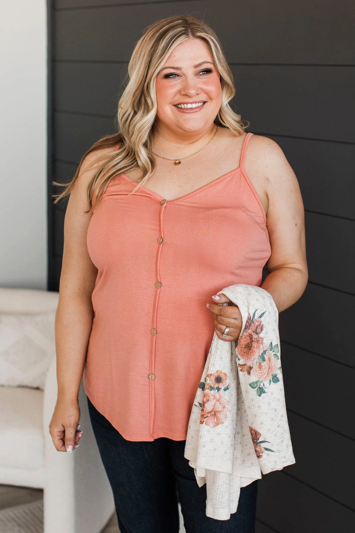 Looking For A Friend Tank Top- Coral - Image 3