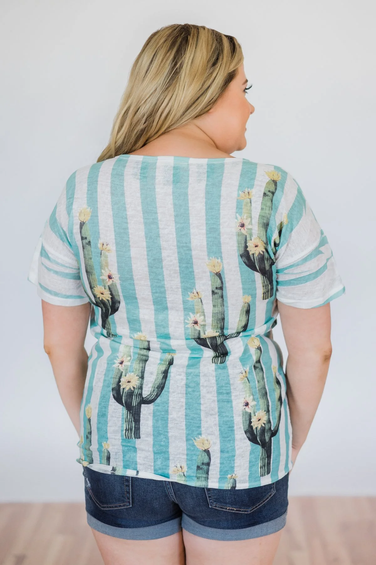 Looking Sharp Cactus Top- Aqua - Image 10