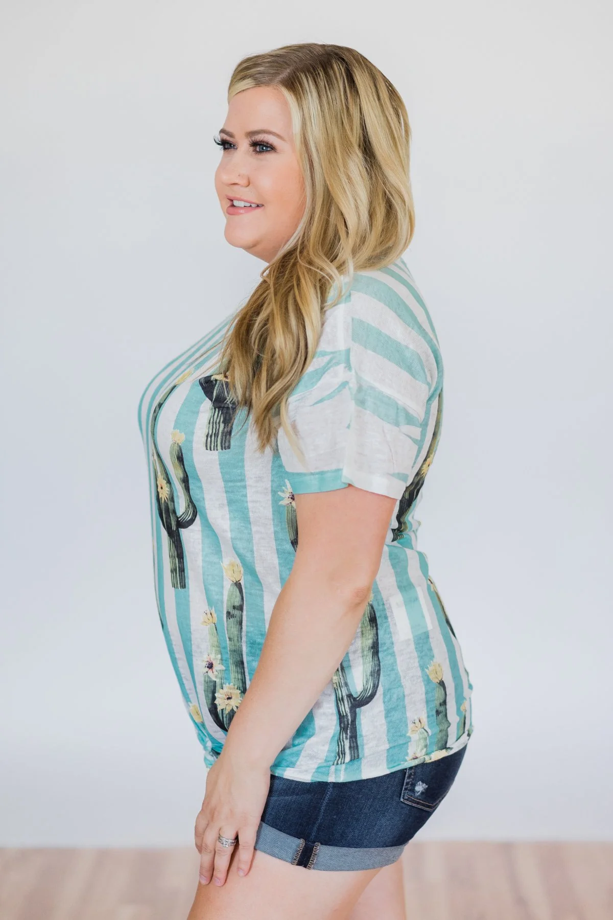 Looking Sharp Cactus Top- Aqua - Image 8