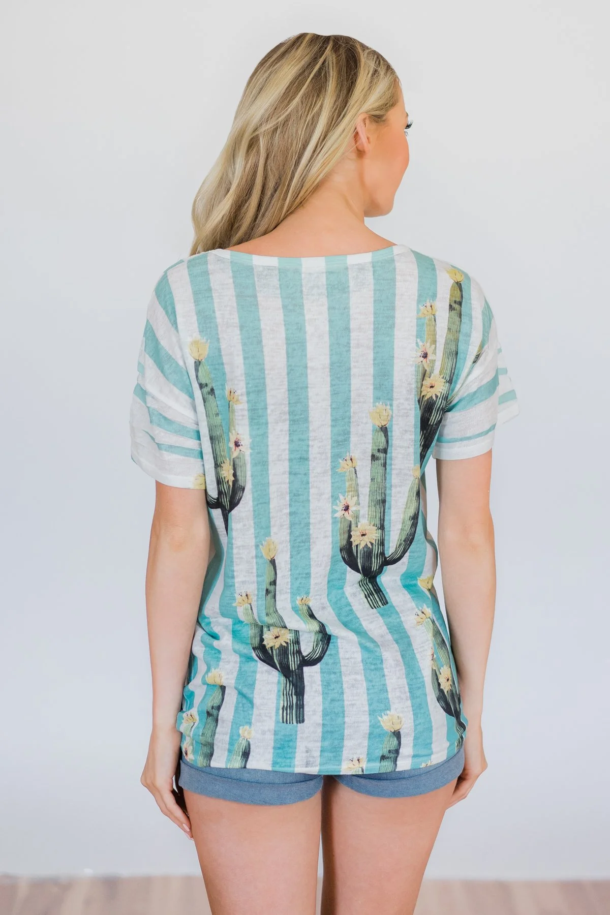 Looking Sharp Cactus Top- Aqua - Image 9
