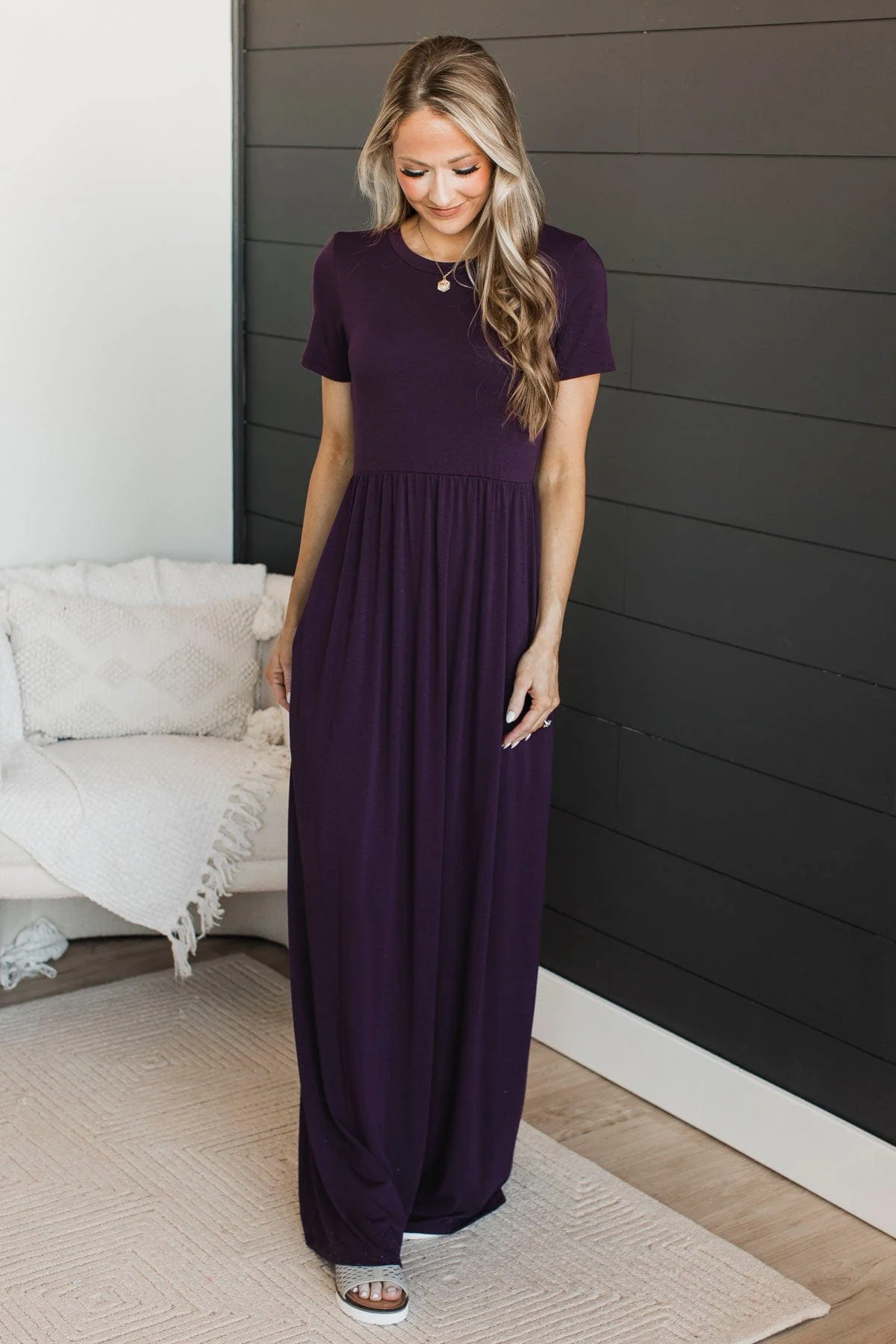 Looking Stunning Maxi Dress- Plum