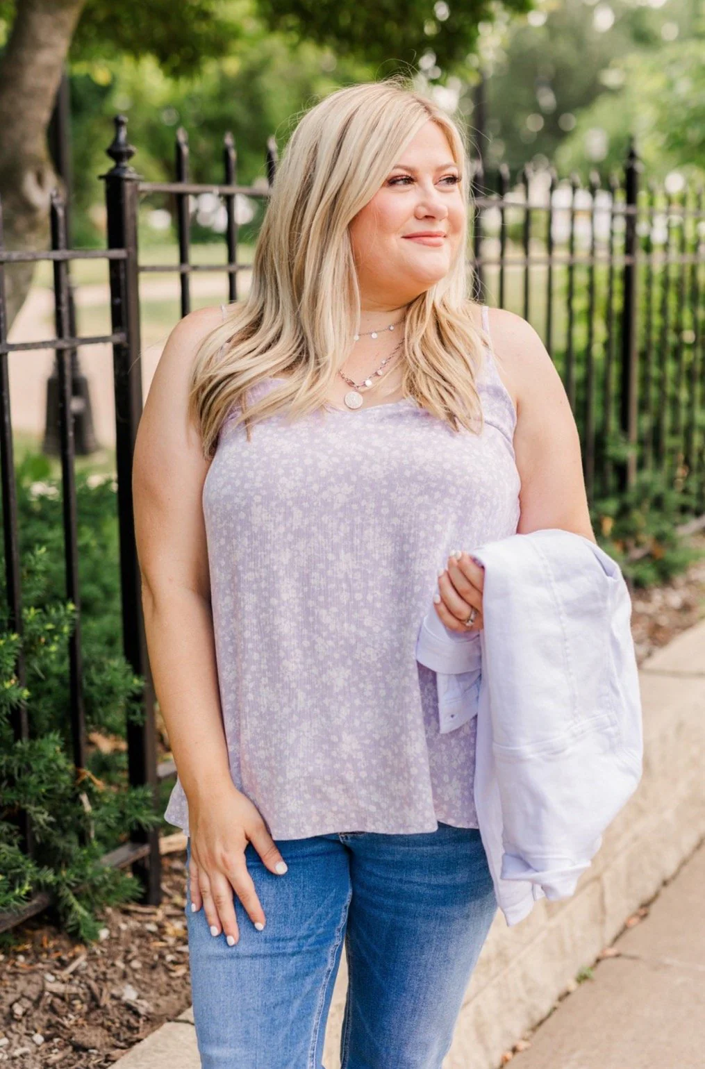 Lost In A Daydream Floral Tank Top- Lavender - Image 2