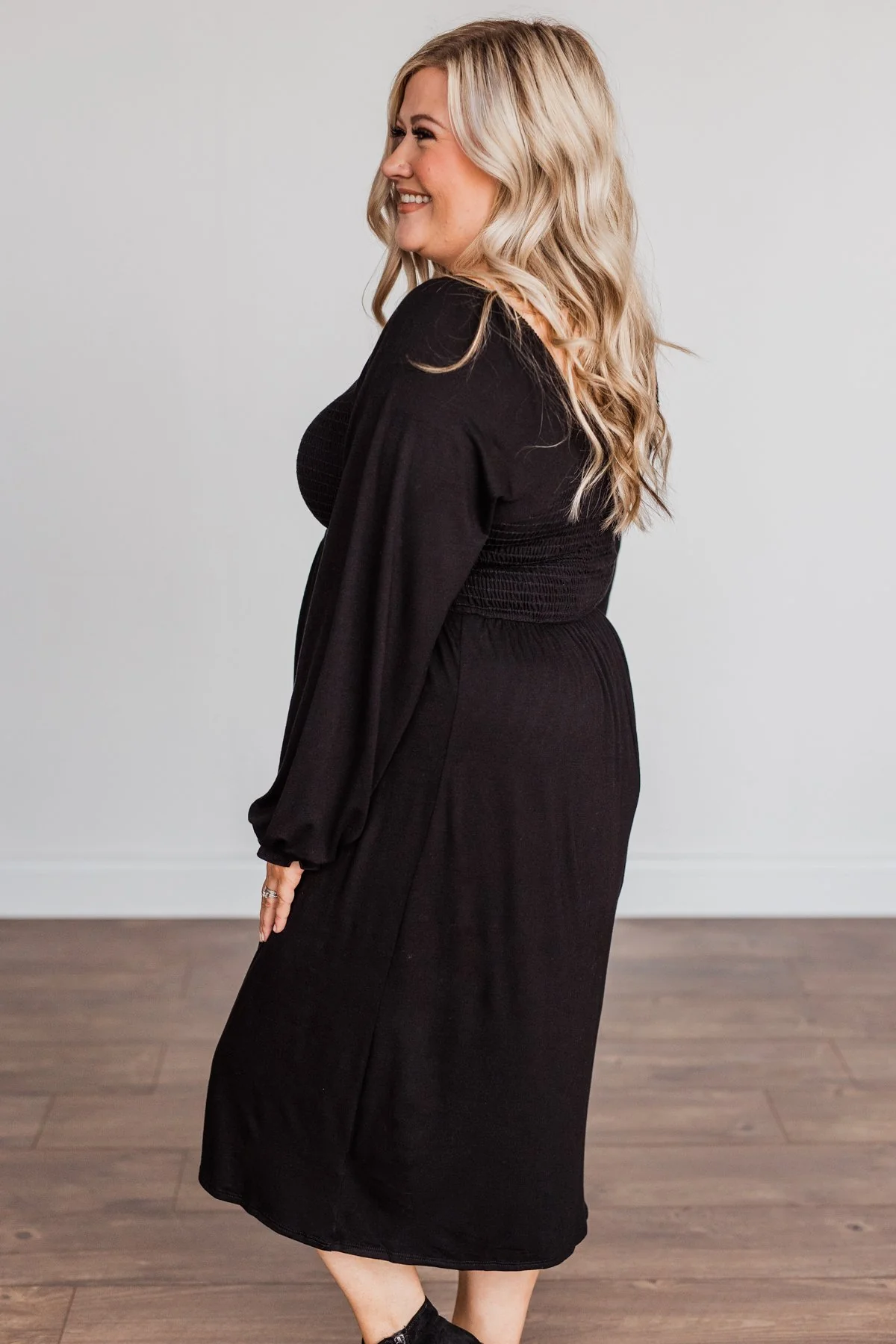 Lost In Memories Long Sleeve Dress- Black - Image 10