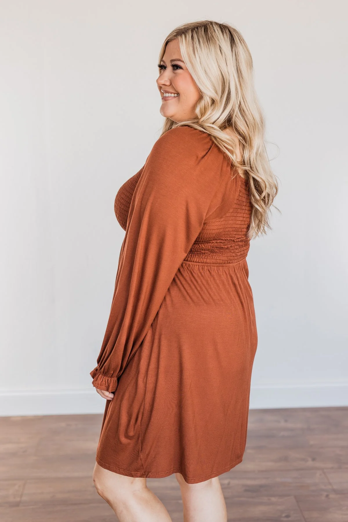 Lost In Memories Long Sleeve Dress- Copper - Image 10