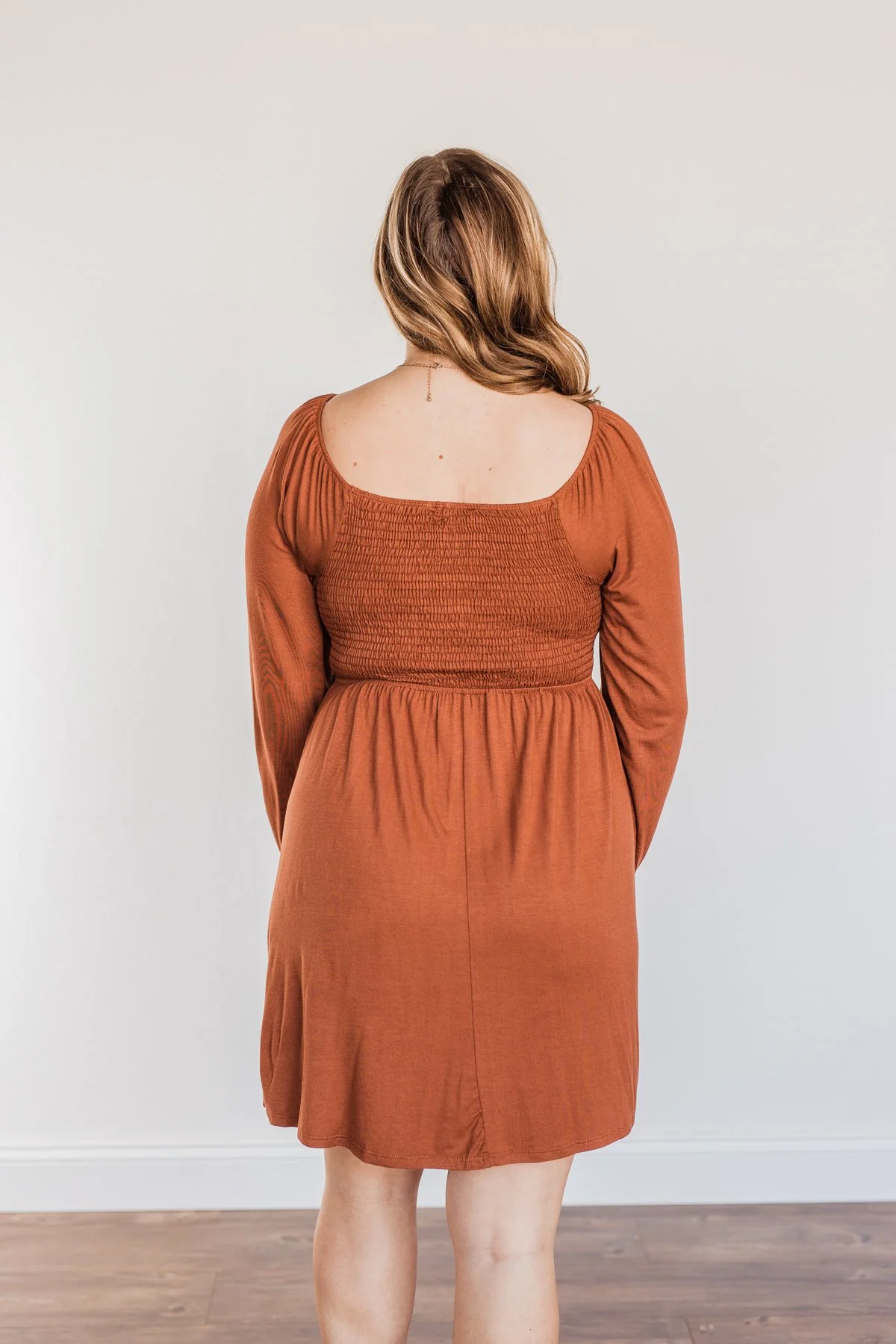Lost In Memories Long Sleeve Dress- Copper - Image 11